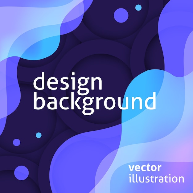 Vector modern purple background with blue liquid shapes