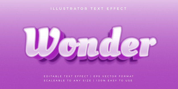 Modern purple bold 3d text style font effect