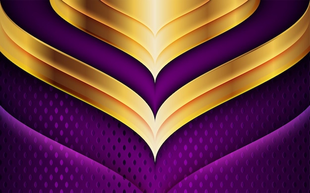 Modern purple geometric shapes design and golden trendy cover vintage realistic decoration