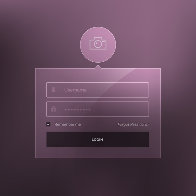 Vector modern purple login form template