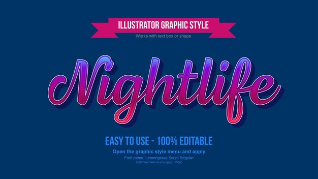 Vector modern purple shades editable cursive text effect