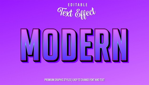 Vector modern purple style editable text effect