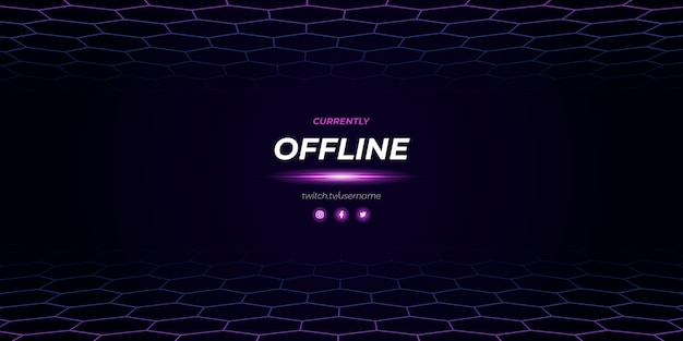 Vector modern purple twitch offline design