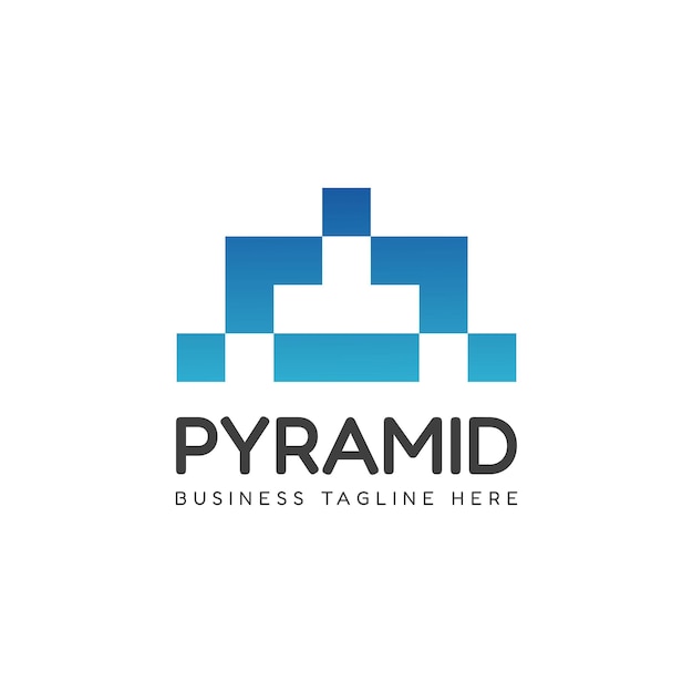 Modern pyramid business logo design template