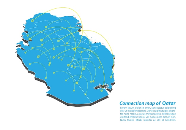 カタールの近代地図接続ネットワーク設計