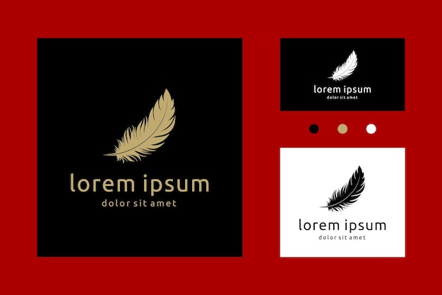 Modern Quill Feather Minimalist for Notary Lawyer Company Logo Icon Design Vector Inspiration