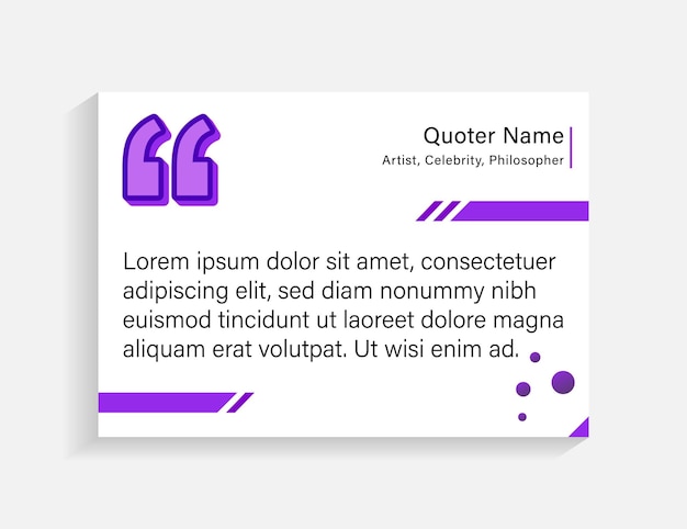 Modern quote template design with editable text