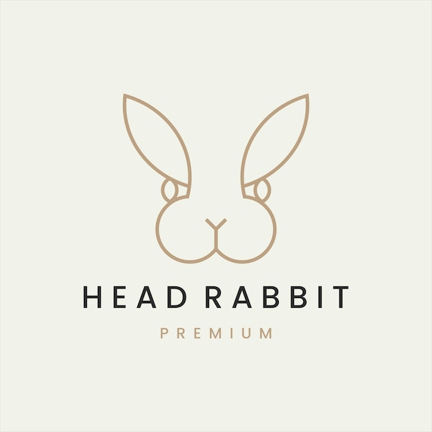 현대 토끼 로고 디자인 라인 벡터