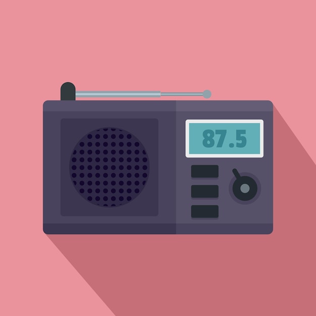 現代のラジオのアイコン Web デザインのための現代のラジオ ベクトル アイコンのフラットの図