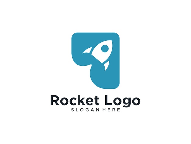 Modern raket ruimtevaart logo ontwerp