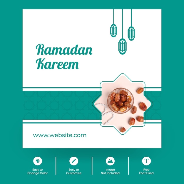 Вектор Современный дизайн баннера рамадан карим