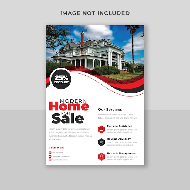 Vector modern real estate agency flyer template design