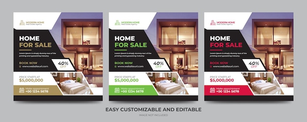 Modern real estate agency social media post banner