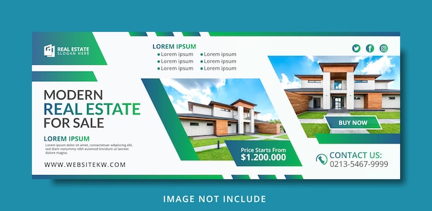 Modern Real Estate Banner For Social Media Post Template Promotion