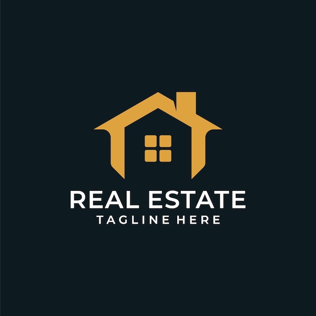 Modern real estate building house logo sign