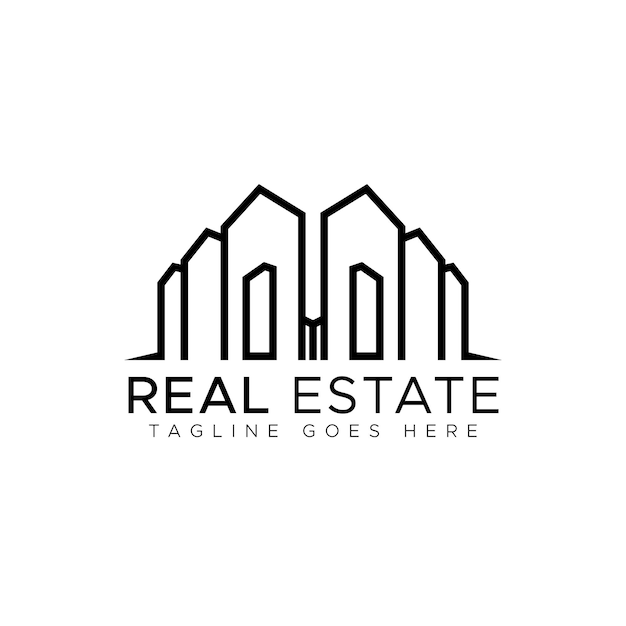 Modern real estate building logo design template