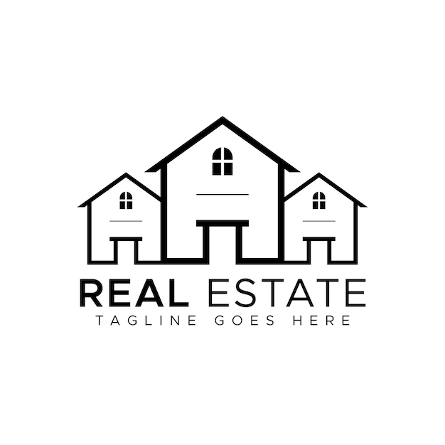 Modern real estate building logo design template