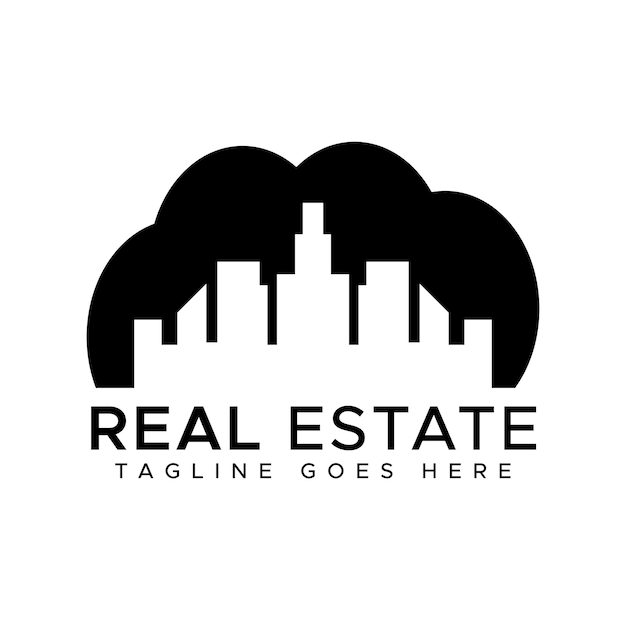 Modern real estate building logo design template