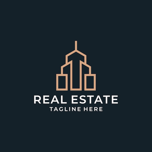 Modern real estate building logo design vector inspiration