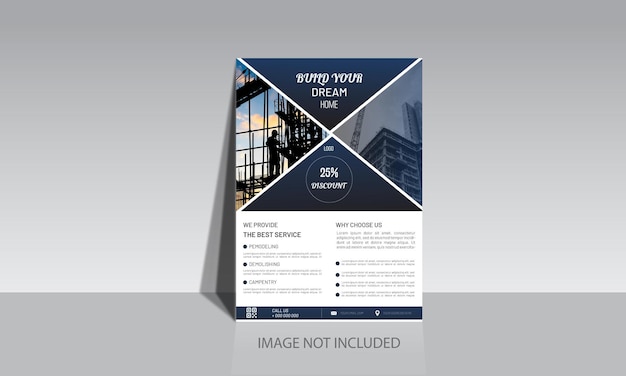 Modern Real estate construction home repair, building flyer, poster, leaflet template