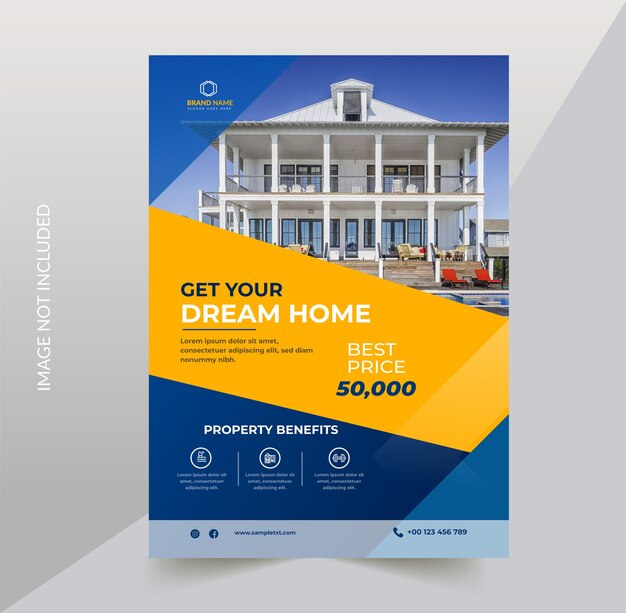 modern real estate flyer template design