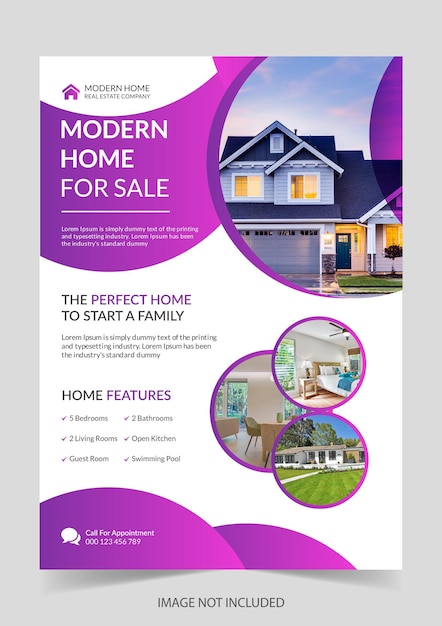 Modern Real estate flyer template Premium Vector