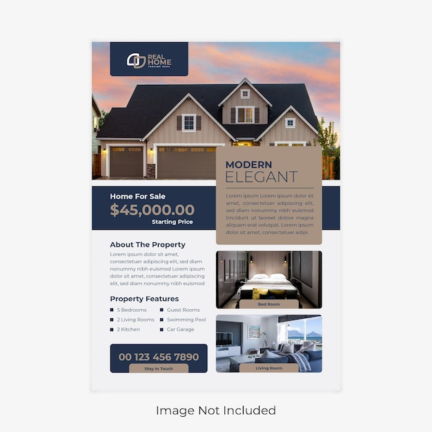 Vector modern real estate flyer template