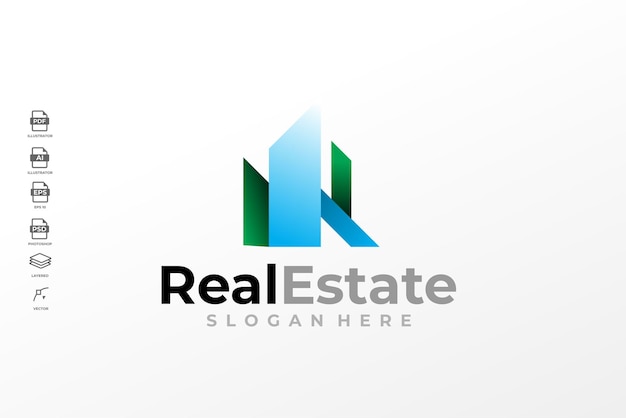 Modern real estate home house logo design template vector