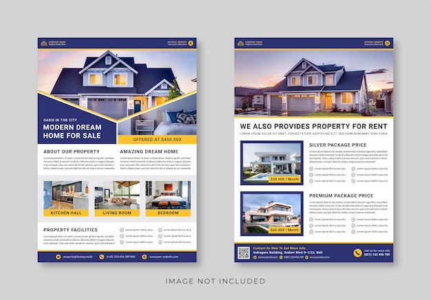 Vector modern real estate, home, and property flyer print templates
