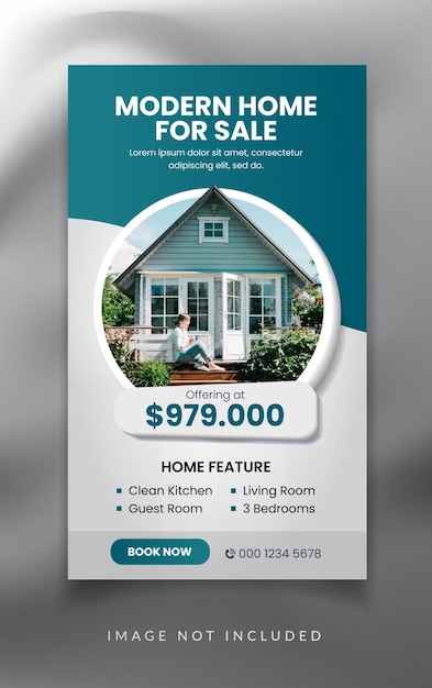 Modern real estate  home sale instagram and facebook story template