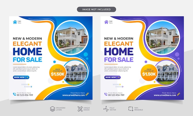 Modern real estate Instagram banner or social media post premium template