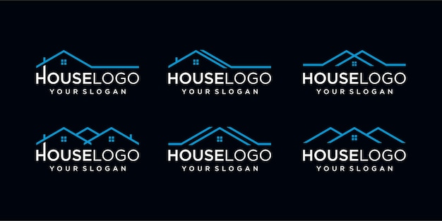 Modern real estate logo collection. house logo with line art style