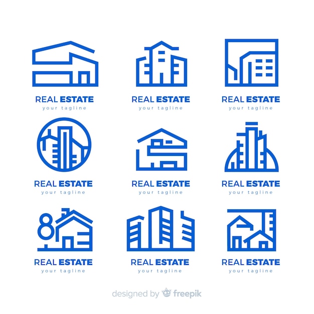 Modern real estate logo collection