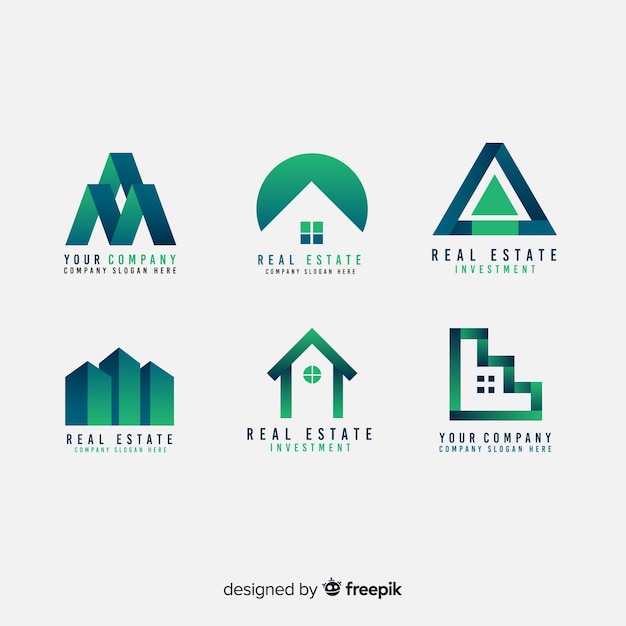 Modern real estate logo collection