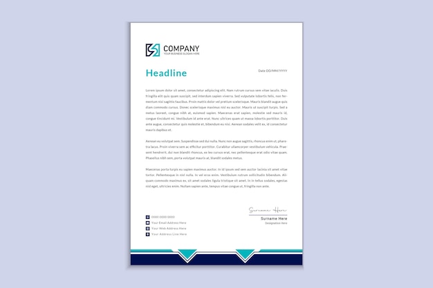 Modern real estate nave blue letterhead design