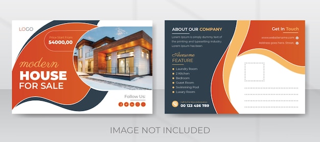 Modern real estate postcard or EDDM postcard design template