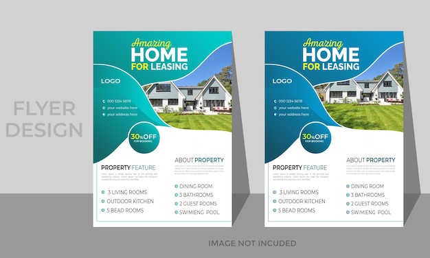Vector modern real estate poster design template