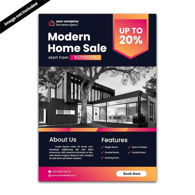 Vector modern real estate property flyer poster template