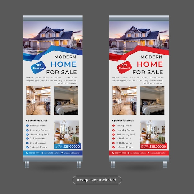 Modern real estate pull-up banner design