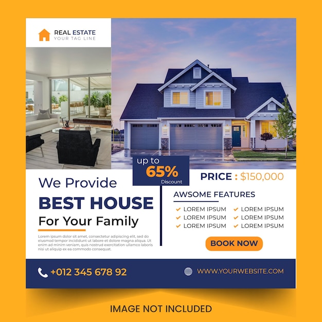 Vector modern real estate social media banner template ideas