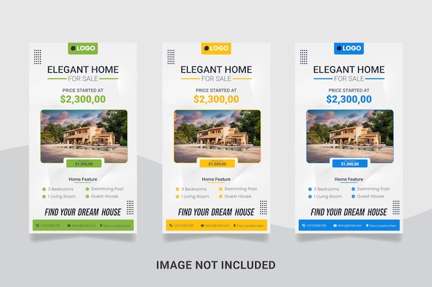 Vector modern real estate social media instagram story template