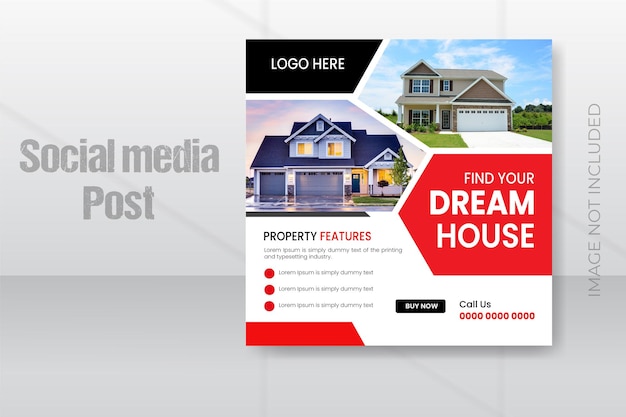 Modern Real Estate Social Media Post Template design