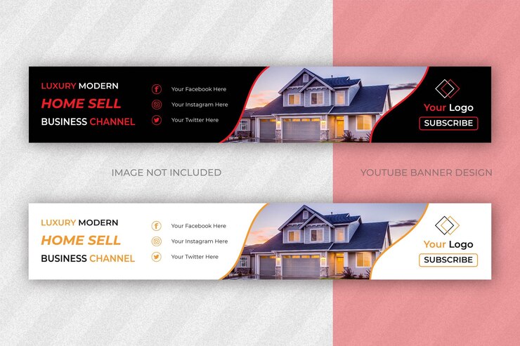 Vector 개인 또는 채널 사용을 위한 최신 부동산 youtube 커버