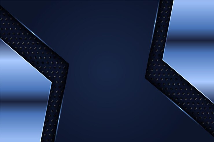 Современный реалистичный 3D глянцевый синий с металлической текстурой Premium Background