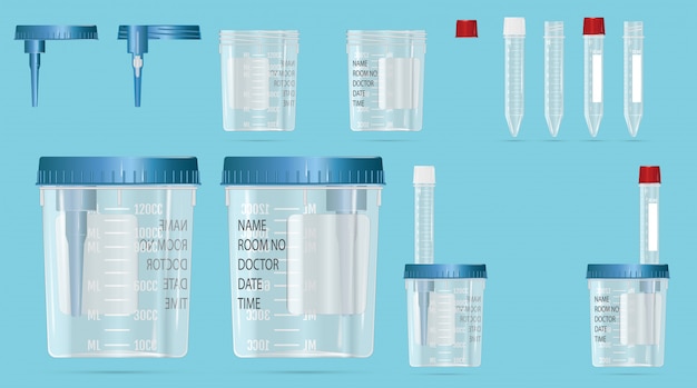 Modern realistic 3d  vials and vacuum containers