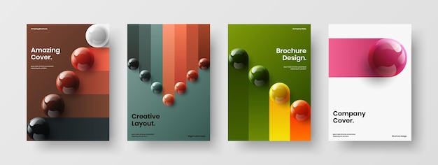 Modern realistic balls annual report template bundle