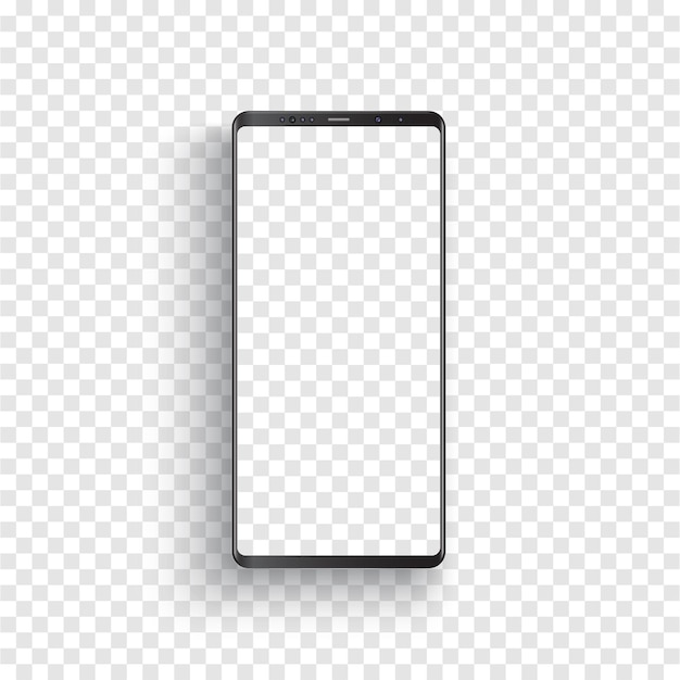 モダンでリアルな黒のスマートフォン。