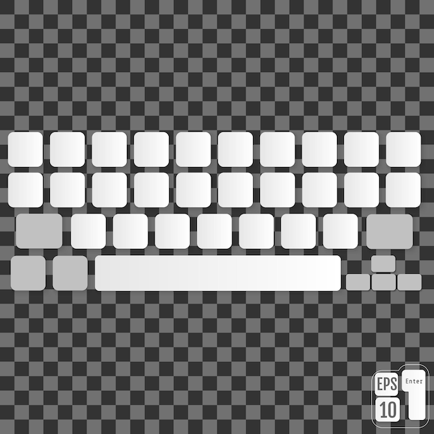 Modern realistic phone keyboard Vector illustration Clean key concept