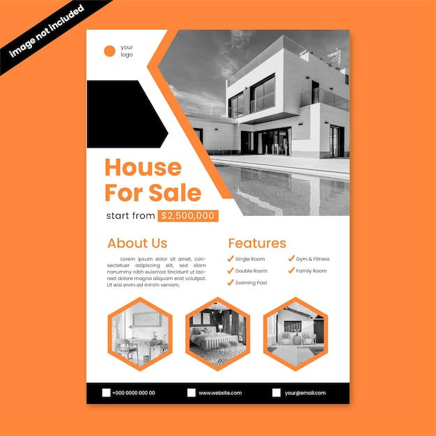 Modern recreative real estate flyer template real estate marketing poster