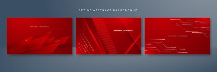 Vector 现代红色抽象未来技术背景 抽象线条图案技术在红色梯度背景上 矢量抽象图形设计横幅图案演示背景网页模板